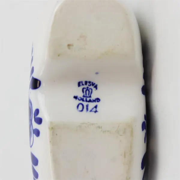 ELSWA Delft Blue Ceramic Clog Ashtray Hand-Painted Windmill Floral #014
