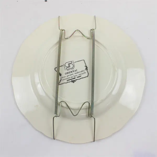 Vintage Sarreguemines Obernai Salad Plate Girl with Goose 8.25" France