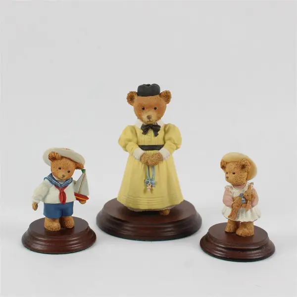 Lot of 3 Upstairs Downstairs Bear Figurines Nanny Maybold Alice Henry