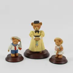 Lot of 3 Upstairs Downstairs Bear Figurines Nanny Maybold Alice Henry