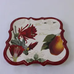 Grasslands Road Amaryllis Pear Tree Square Serving Decor Plate 8in