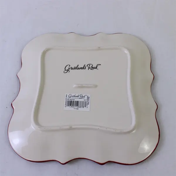 Grasslands Road Amaryllis Pear Tree Square Serving Decor Plate 8in