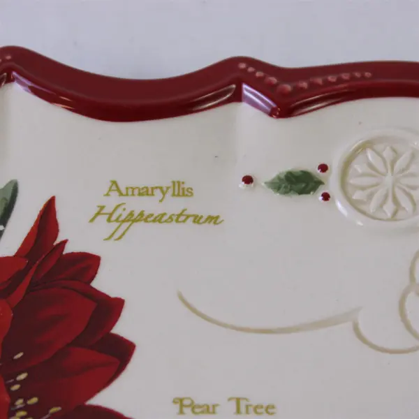 Grasslands Road Amaryllis Pear Tree Square Serving Decor Plate 8in
