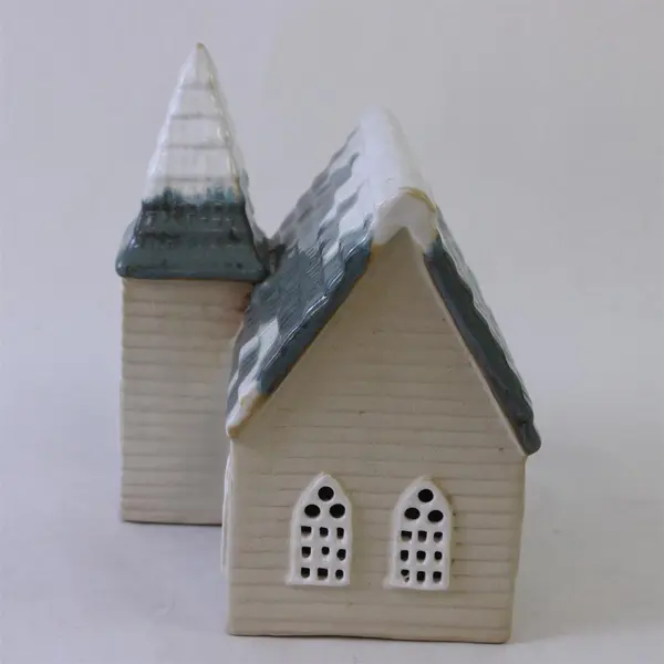 Snow Village Porcelain Church Christmas Holiday Village Collectible