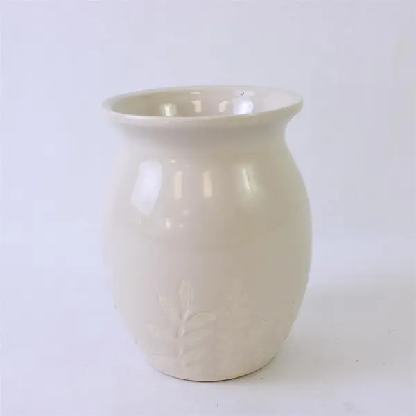 Lenox Ivory Porcelain Vase Embossed Floral Motif 5.5" Tall