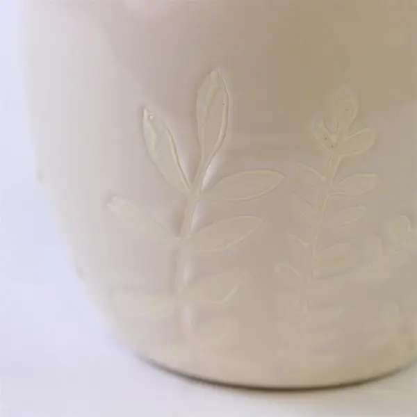 Lenox Ivory Porcelain Vase Embossed Floral Motif 5.5" Tall