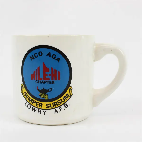 Set of 5 Ceramic Coffee Mugs NCO AGA Mile-Hi Semper Sursum Lowry AFB