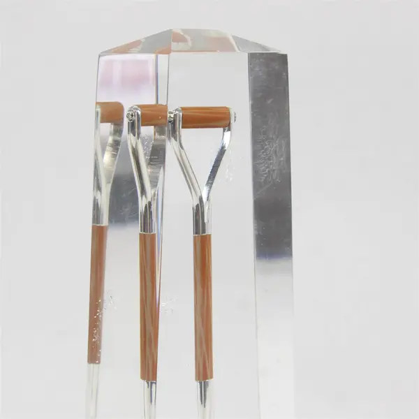 Professional Polished Chrome Ceremonial Shovel Wood Handle Display Case