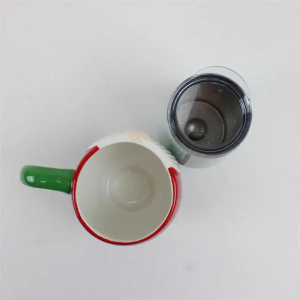 Lot of 2 Santa Ceramic Mug Opal House M Stainless Steel Tumbler
