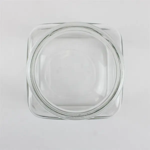 Square Clear Glass Apothecary Jar with Decorative Lid Kitchen Storage