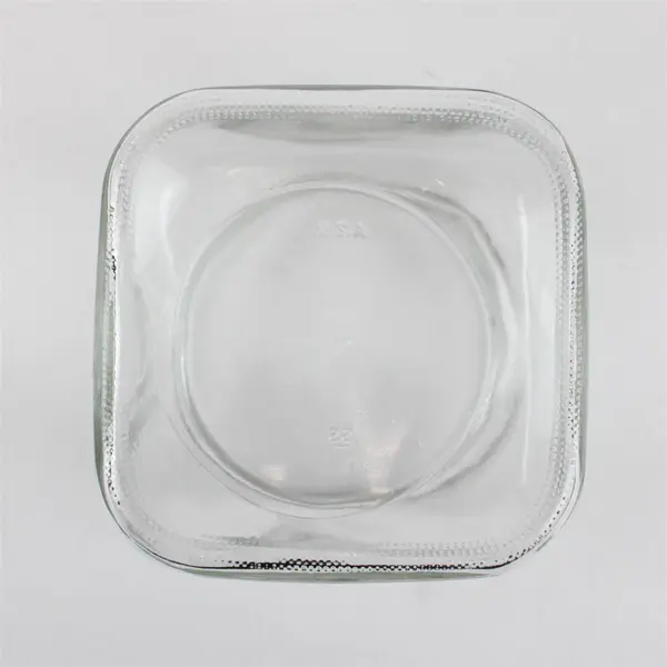 Square Clear Glass Apothecary Jar with Decorative Lid Kitchen Storage