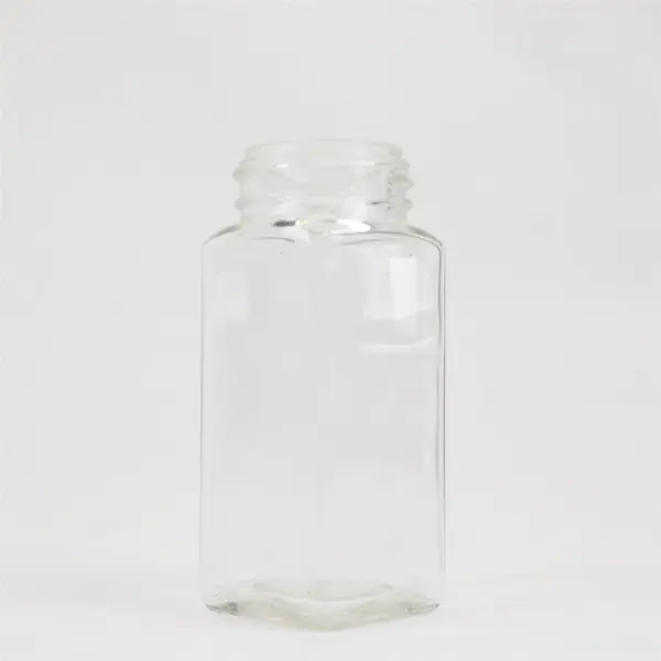 Set of 6 Clear Square Glass Jars No Lids Spice Storage Organizer