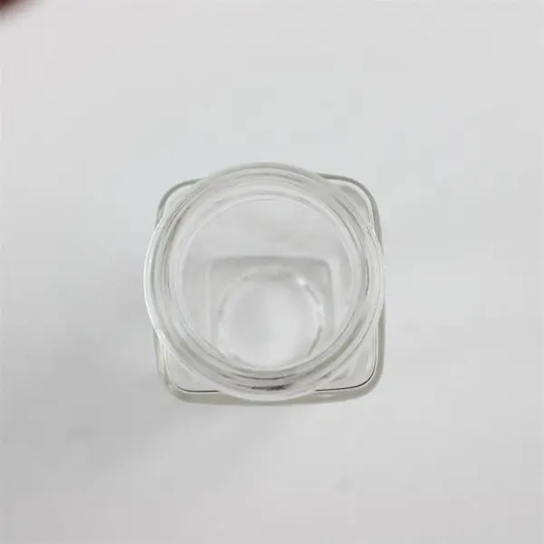 Set of 6 Clear Square Glass Jars No Lids Spice Storage Organizer