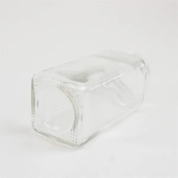 Set of 6 Clear Square Glass Jars No Lids Spice Storage Organizer