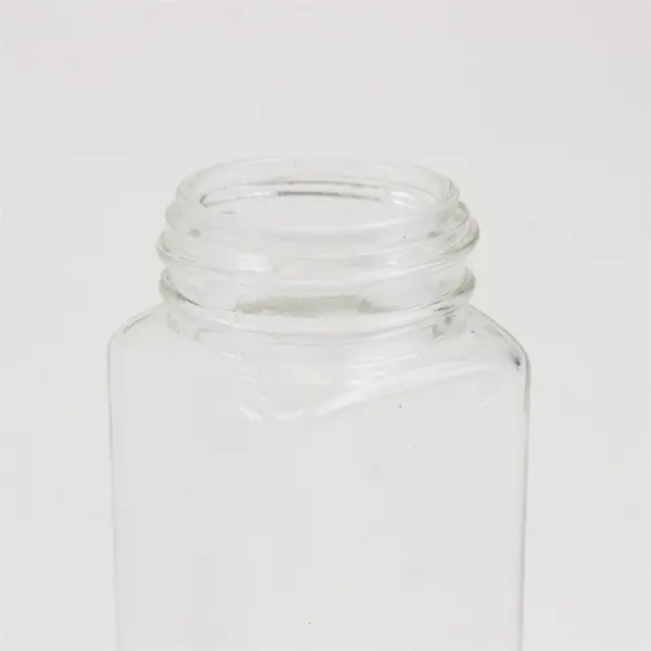 Set of 6 Clear Square Glass Jars No Lids Spice Storage Organizer