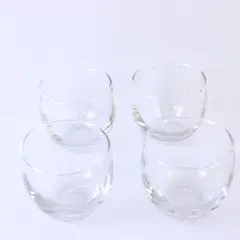 Set of 4 Barrel Shaped Glass Tumblers Drinking Glasses