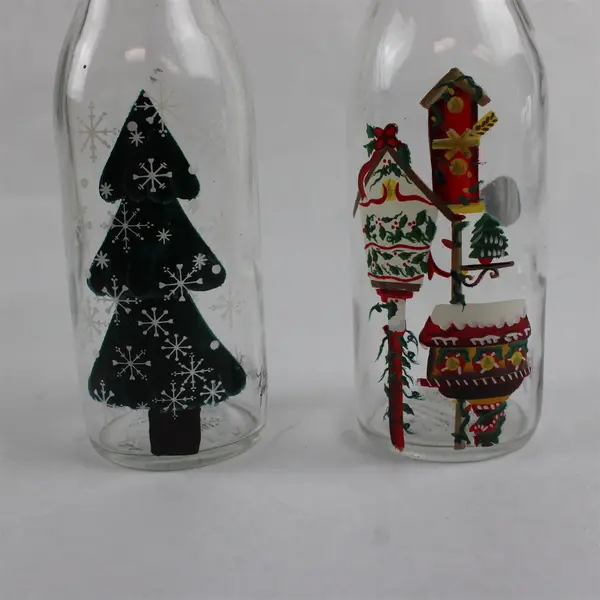 Lot of 3 Kathy Hatch Christmas Oil & Vinegar Cruets Tree Angel Birdhouse