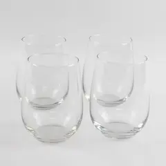 Set of 4 Stemless Wine Glasses Clear Pre-Owned