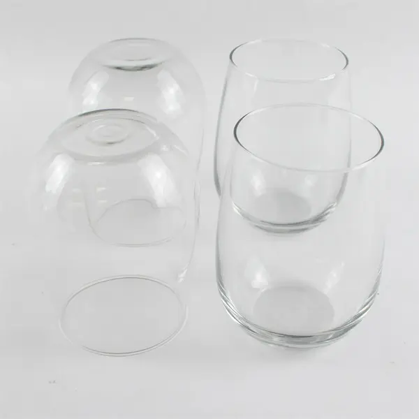 Set of 4 Stemless Wine Glasses Clear Pre-Owned