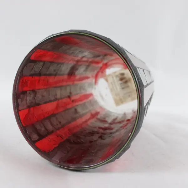 Tripar Red Mosaic Stained Glass Mirrored Tile Cylinder Candle Holder Vase
