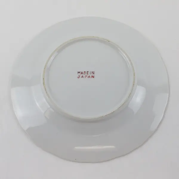 Lot of 5 Vintage Fine China Moss Rose Salad Plates 7.5 in