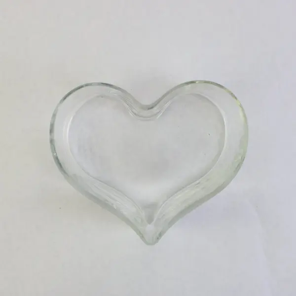 Vintage Clear Glass Heart Shaped Candy Dish