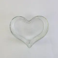 Vintage Clear Glass Heart Shaped Candy Dish