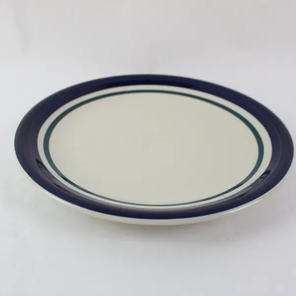 Kitchen Basics Colors By Tienshang Cobalt Green Stripe 10.5in Dinner Plate