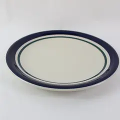 Kitchen Basics Colors By Tienshang Cobalt Green Stripe 10.5in Dinner Plate