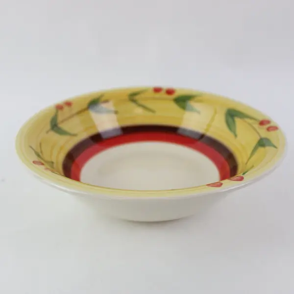 Royal Norfolk Stoneware Bowl Berry Cherry Leaf Multicolor