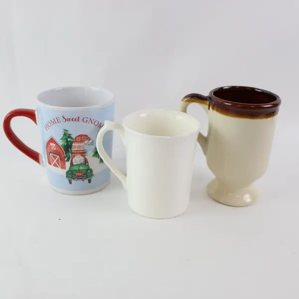 Lot of 3 Unbranded Ceramic Coffee Mugs Hummingbird Gnome Arizona Roadrunner