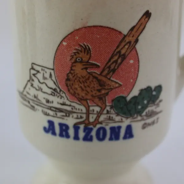 Lot of 3 Unbranded Ceramic Coffee Mugs Hummingbird Gnome Arizona Roadrunner