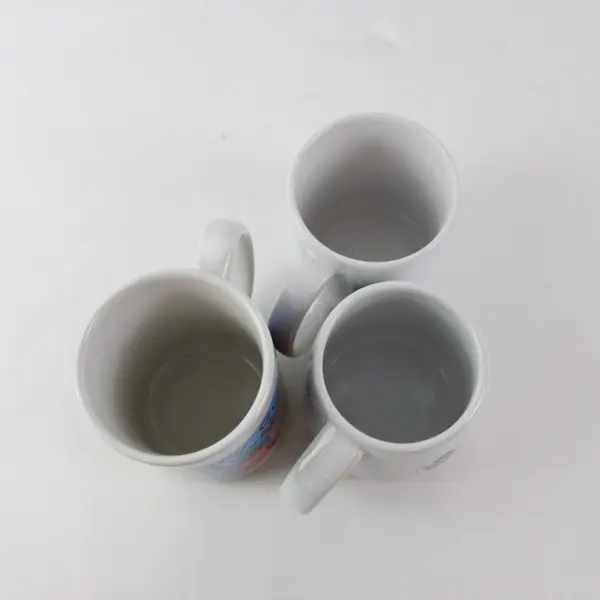 Lot of 3 White Ceramic Coffee Mugs Unbranded