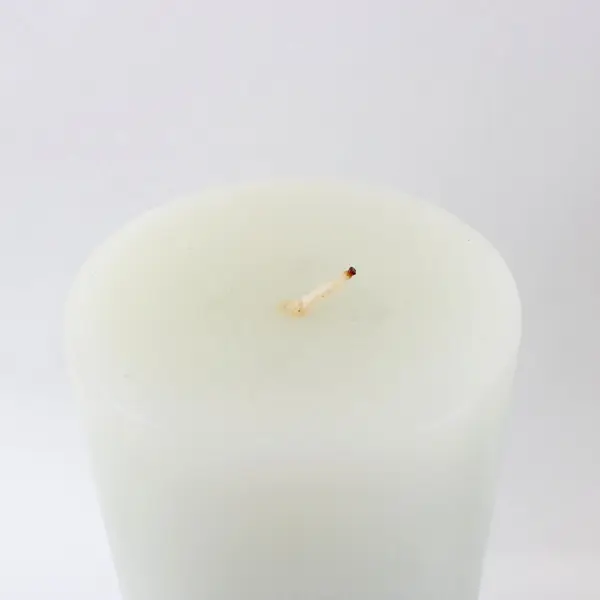 Set of 2 Cream Bluish Tint Unscented Pillar Candles 9.25" Decor