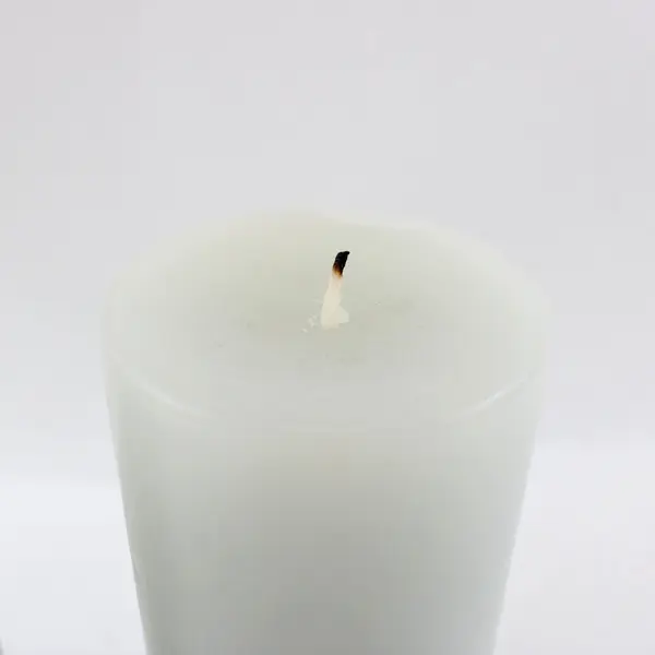 Set of 2 Cream Bluish Tint Unscented Pillar Candles 9.25" Decor