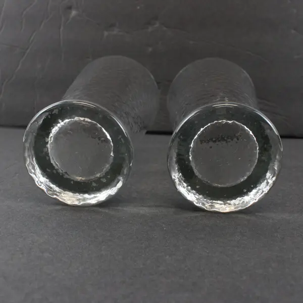 Set of 2 Southern Living Sippers Hammered Texture Glass Tumblers 22 oz