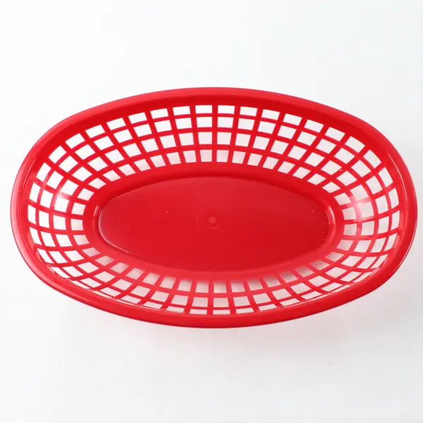 Lot of 12 Red Plastic Fast Food Serving Baskets Restaurant Supply
