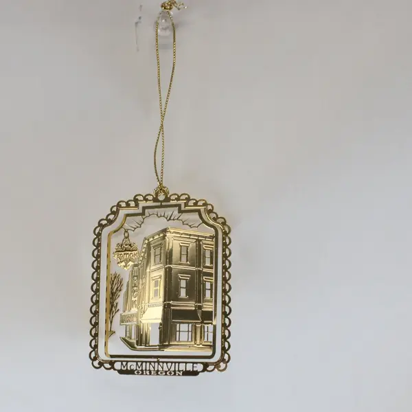 9th Edition Mack Theater McMinnville OR Ornament Boxed 24K Gold Finish Brass