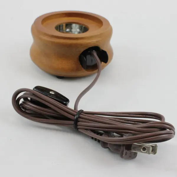 5 Inch Brown Round Lighted Display Base for Collectibles Figurines Bard's