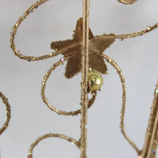 Gold Glitter Star Mesh Wire Decorative Branch Spray Swirls Accents