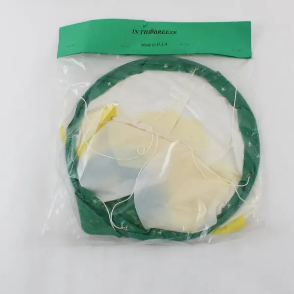 In the Breeze 10in Windsock Green Yellow White Outdoor Garden Decor