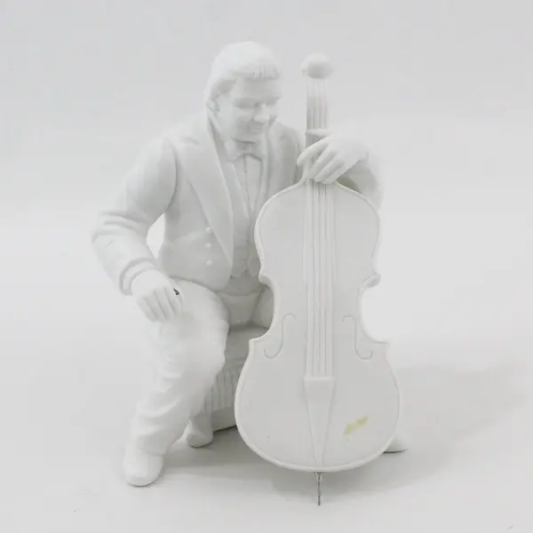 Dept 56 Winter Silhouette Christmas Concerto Cellist White Porcelain Figurine
