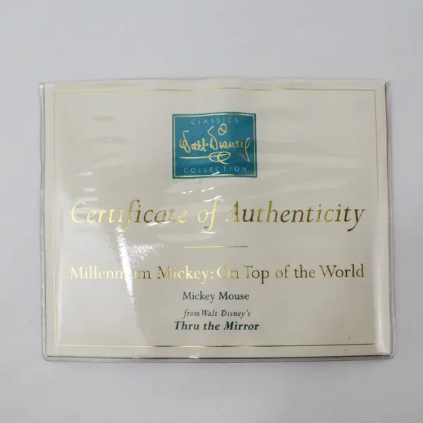 2000 WDCC Millennium Mickey On Top of the World Figurine 1206254 W/ COA 