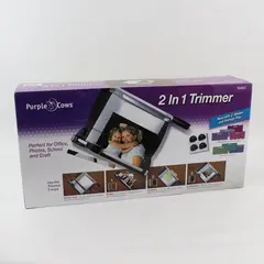 Purple Cows 2-in-1 Photo Paper Trimmer Craft School Tool 1040C