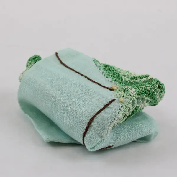 Vintage Green Crocheted Butterfly Handkerchief