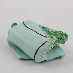 Vintage Green Crocheted Butterfly Handkerchief
