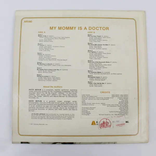 My Mommy Is a Doctor Patty Zeitlin Dave Zeitlin 12" LP AR 580