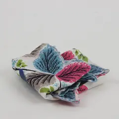 Vintage MCM Multicolor Leaf Print Handkerchief 12 Inch FLAWED