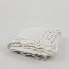 Vintage Ann's Sheer White Crochet Trim Handkerchief