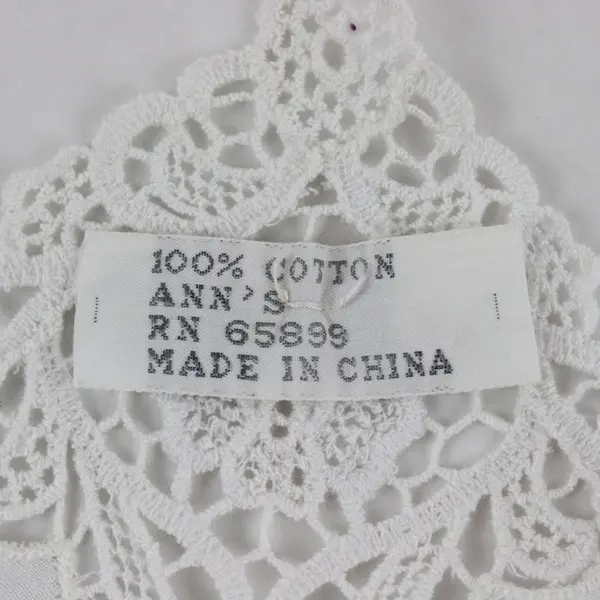 Vintage Ann's Sheer White Crochet Trim Handkerchief